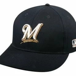Team MLB Milwaukee Brewers MLB Navy Home White 'M' ADULT Poly CottonTwill Cap