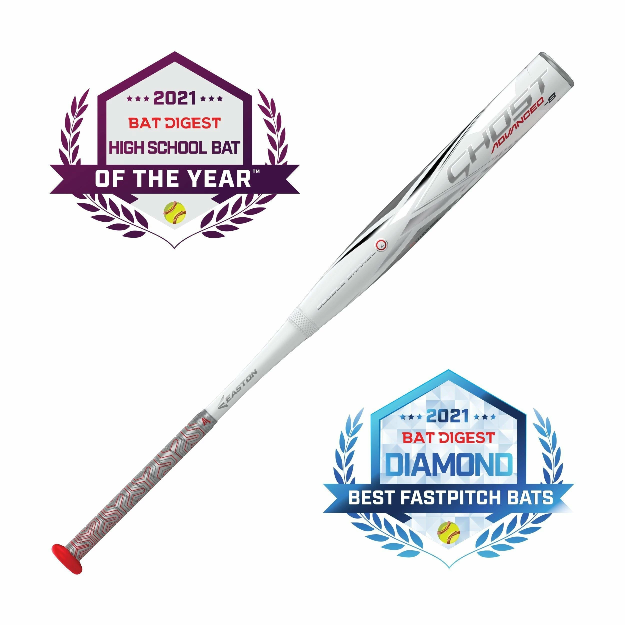 Easton Ghost Advanced Double Barrel 2-Pc Composite -8 Softball Bat 1 Easton Ghost Advanced Double Barrel 2-Pc Composite -8 Softball Bat