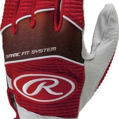Rawlings 950 Workhorse Adult Batting Gloves -Bats shop WH950BGscarlet back scaled