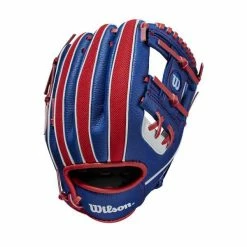 Wilson A200 White/Royal/Red 10in Youth Glove -Bats shop WilsonA200WRBR10in2