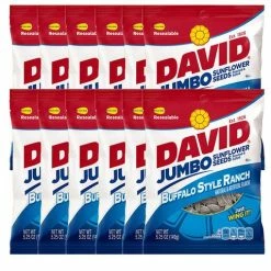 David Flavoured Sunflower Seeds Buffalo Ranch - Box Of 12 - Please Note: This Product Has A Best Before Date Of Oct 2020