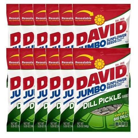 David Flavoured Sunflower Seeds Dill Pickle - Box Of 12 - Please Note: This Product Has A Best Before Date Of Nov 2020 1 David Flavoured Sunflower Seeds Dill Pickle - Box Of 12 - Please Note: This Product Has A Best Before Date Of Nov 2020