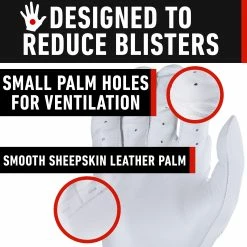 Franklin Powerstrap Adult Batting Gloves -Bats shop franklin powerstrap white 20460f 3 3 scaled