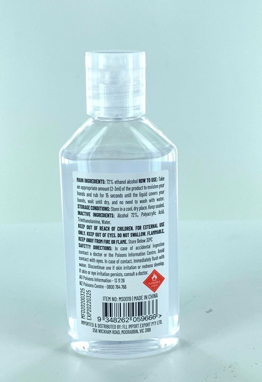 HAND SANITISER 60ML 72% Alcohol 2 HAND SANITISER 60ML 72% Alcohol - Image 2