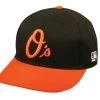 Team MLB Baltimore Orioles MLB Black Alternate Orange "O" ADULT Poly CottonTwill Cap