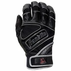 Franklin Powerstrap Chrome Adult Batting Gloves -Bats shop powerstrap chrome batting gloves black 20490f 1