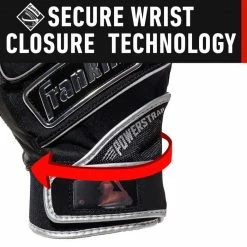 Franklin Powerstrap Chrome Adult Batting Gloves -Bats shop powerstrap chrome batting gloves black 20490f 4