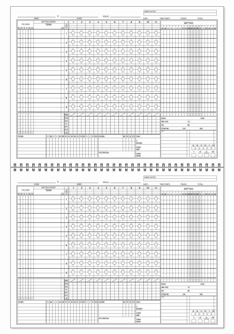 Baseball Victoria Official 9 Batter Score Book 2 Baseball Victoria Official 9 Batter Score Book - Image 2