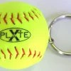 X-Plate Keyring Optic Yellow Softball With Keychain